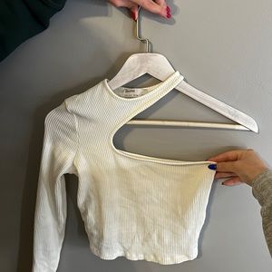 Bershka Stylish White Crop Top Size Small